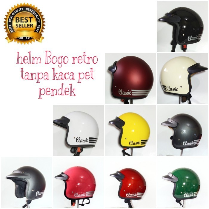 HELM BOGO RETRO DEWASA SNI CLASSIC TANPA KACA MURAH KEREN