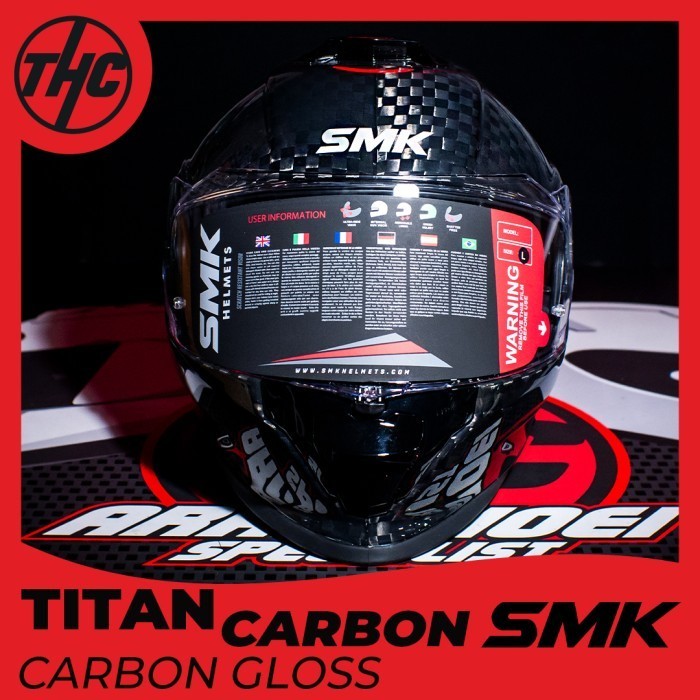 SMK TITAN CARBON GLOSS FULL FACE HELMET