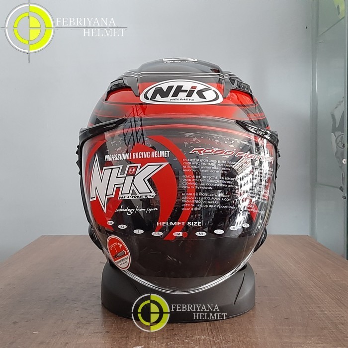 HELM NHK GLADIATOR TOURING RED HALFFACE DOUBLE VISOR