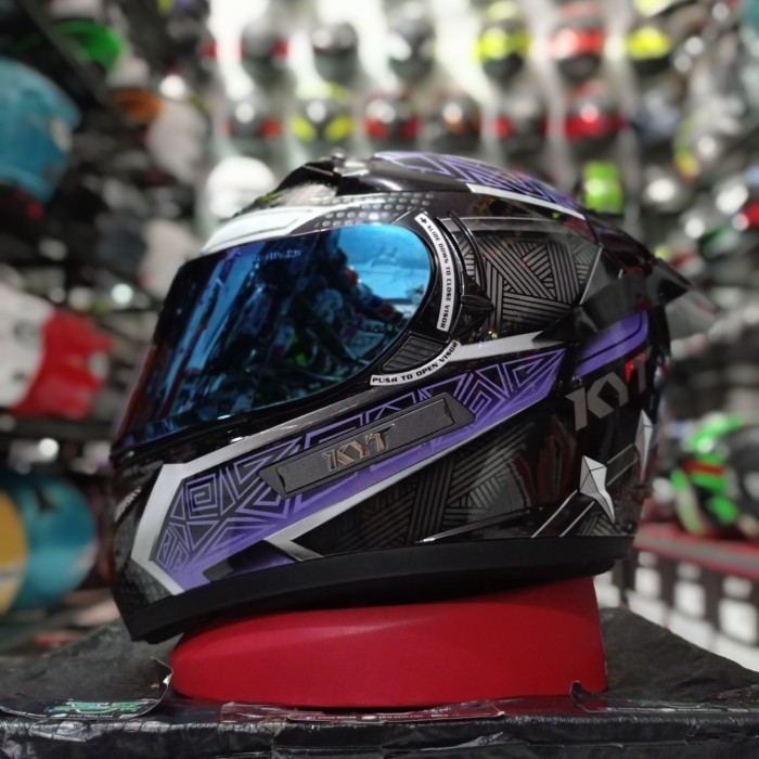 HELM KYT K2 RIDER BLACK PANTHER #2 BLACK PURPLE PAKET GANTENG TERMURAH