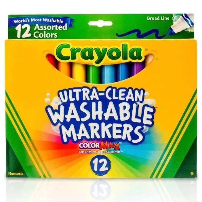 

Crayola Ultra Clean Washable Assorted Broad Line Markers (12 colors)