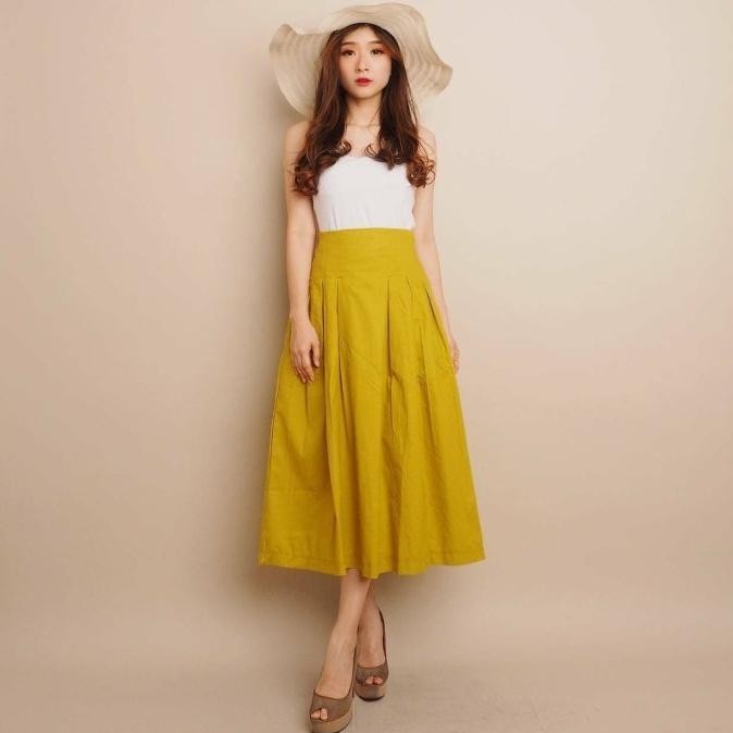 Rok Wanita / Bawahan Wanita / YOVITA SKIRT / Skirt Bahan Linen Uniqlo