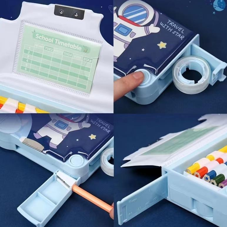 

et-98 (COD) Kotak Pensil Multifungsi Lengkap Peruncing Gunting Isolasi Penghapus Penggaris Kotak Pensil Multifungsi Motif Unicorn / Dinosaurus / Astronot Untuk Anak Lengkap Peruncing Gunting Isolasi Penghapus Hemat