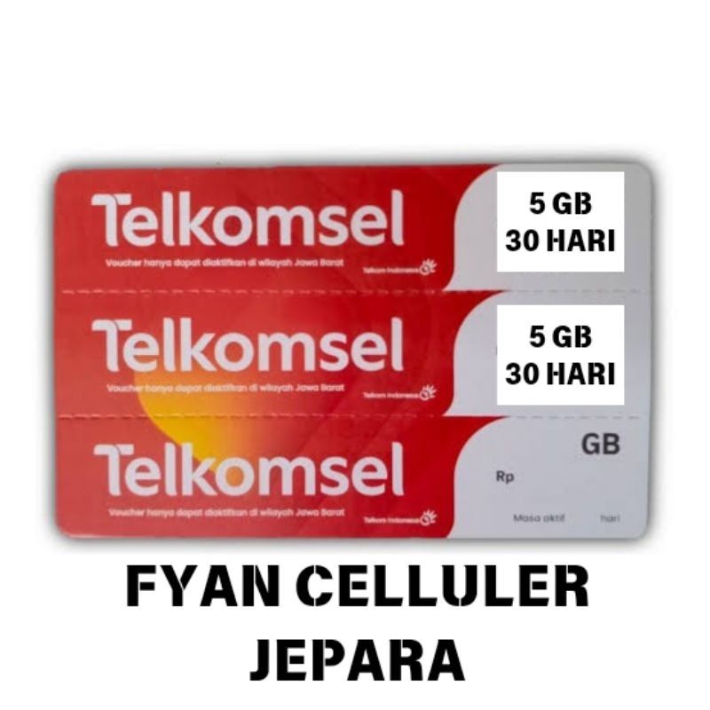 PROMO VOUCHER TELKOMSEL 5GB 30HARI (JAWA TENGAH) KUOTA FULL 24JAM