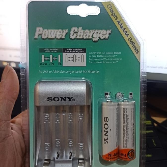 Charger Baterai A2 / A3 Power Charger SONY BONUS 2 Pcs Baterai AA
