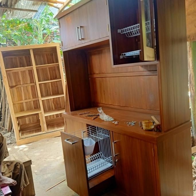 LEMARI DAPUR/ RAK PIRING KAYU JATI TOKOWINA67