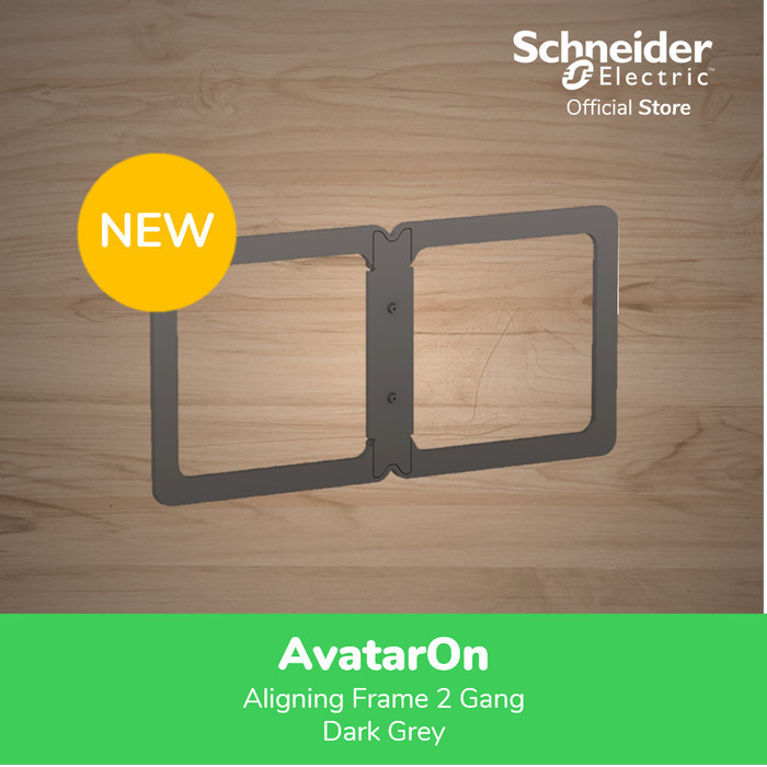 New Schneider AvatarOn Aligning Frame 2Gang Grey - E833126DG
