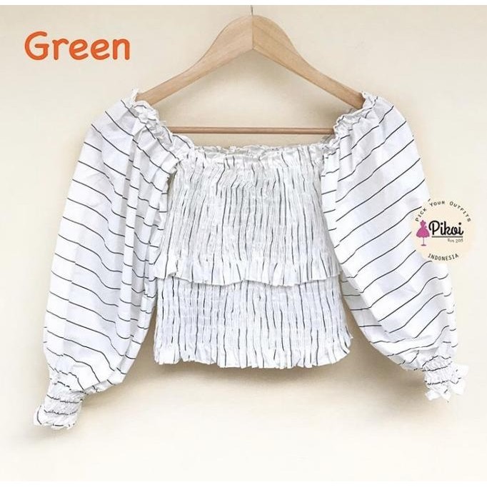 Sabrina Putih / Corset Top / Baju Wanita Korset / Atasan Kerut Dada Berkualitas