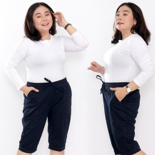 SM Fashion - Celana Luna Pendek Slimfit Polos 7/8 Bahan Crepe Premium Terbaru