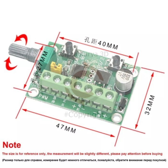 PWM DC Brushless Motor Controller 6 To 30V BLDC Speed Controller