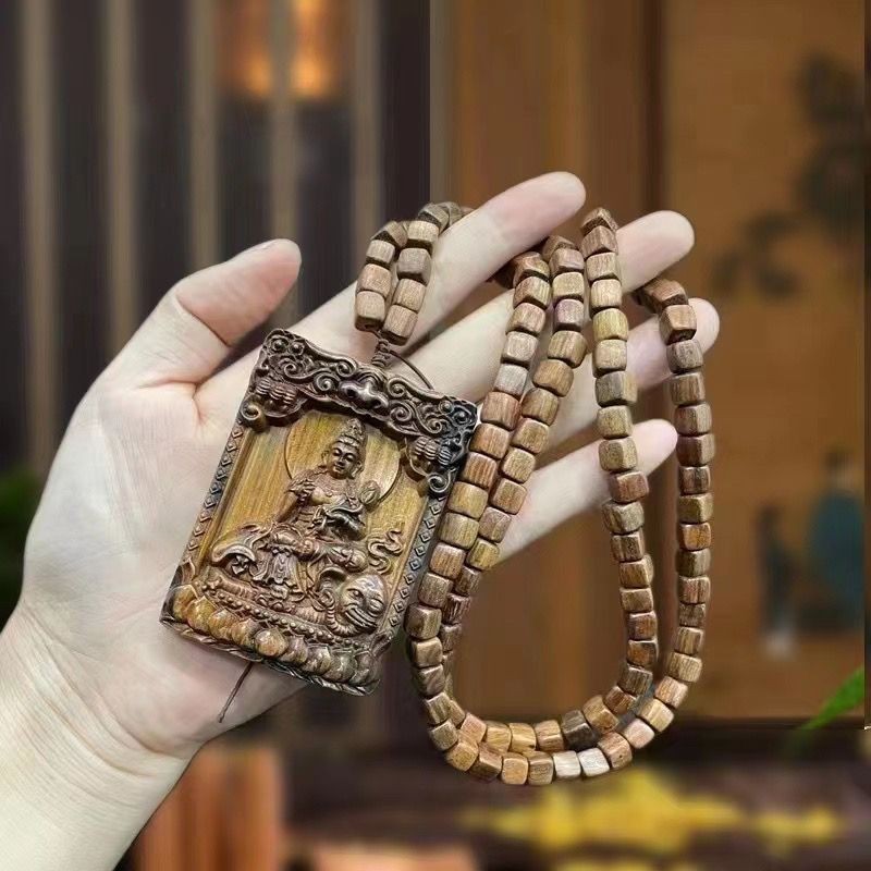 Nha Trang Agarwood Bracelet Avalokitesvara Buddha Brand Agarwood Beads Rosary Bracelet