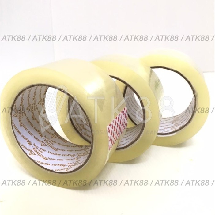 

Opp Packaging Tape / Lakban Segitiga Mas 2" Bening/Coklat 72Pcs