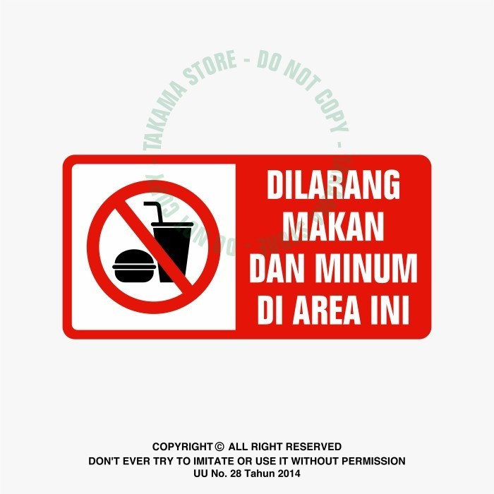 

Rambu Dilarang Makan Dan Minum Di Area Ini 30Cm X 15Cm Akrilik