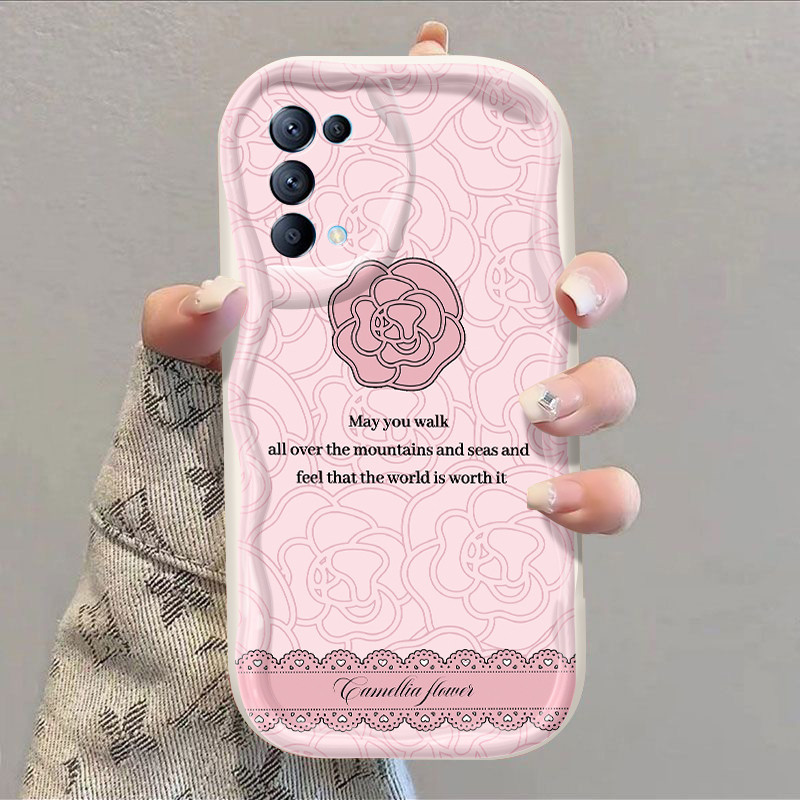 Casing Hp OPPO Reno 5 4G Reno 5 5G Reno 5K 5G Case Casing lembut Softcase sarung HP Pola merah muda 