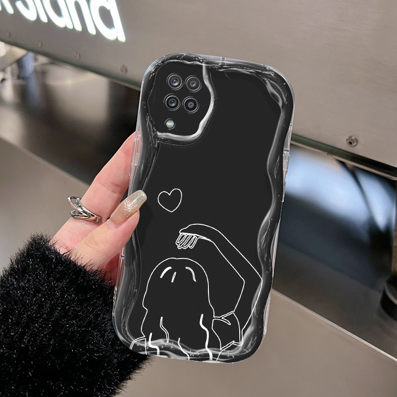 Casing Hp Samsung Galaxy A12 4G A12 5G M12 F12 Case HP pasangan dibandingkan dengan pola hati ke hat