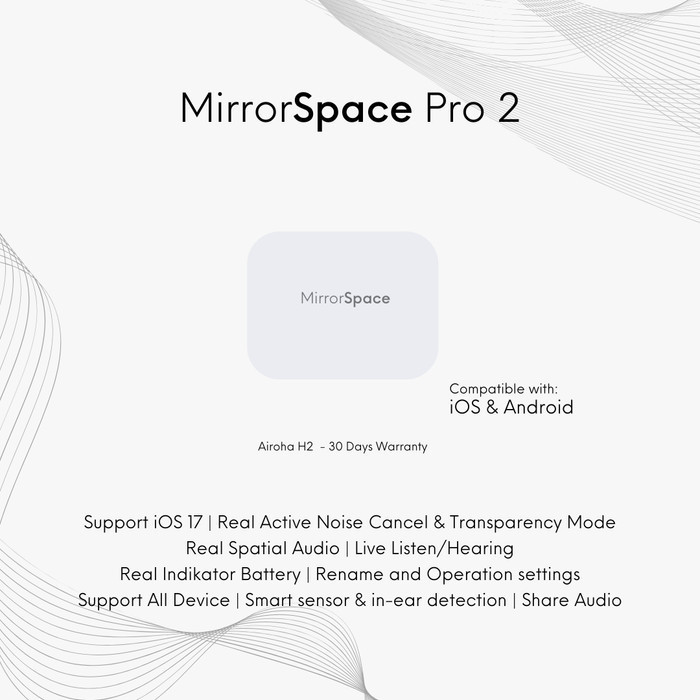 MirrorSpace Pro 2 Wireless Charging Case TWS Bluetooth