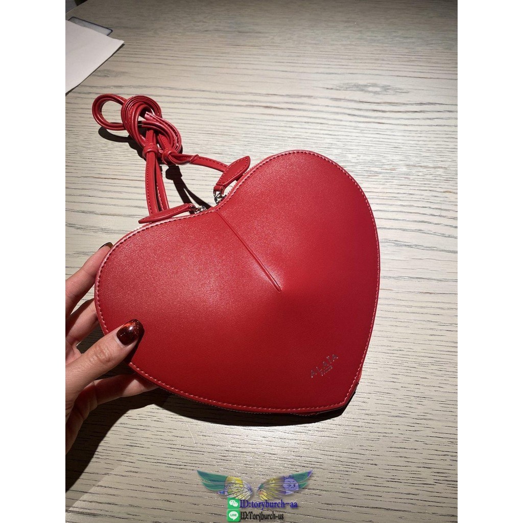 original Alaia women's heart-shaped coin pouch sling crossbody bag