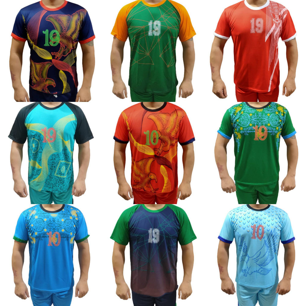 [BEST DEAL] Kostim Bola Dewasa Jersey Tim 18 Setel No 2-19 SepakBola Motif Batik Salur Keren Terbaru