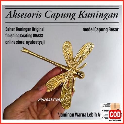 Cuci Gudang Dekorasi Capung Kuningan Antik Model Besar Pajangan Meja Mainan Capung Hias Serangga Dek