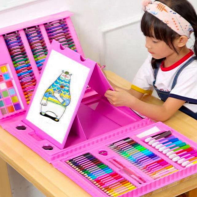 

TERMURAH Crayon Set 208 Pcs Pensil Warna Lengkap Krayon Set Alat Menggambar Mewarnai Cat Air Lukis Anak nl-8