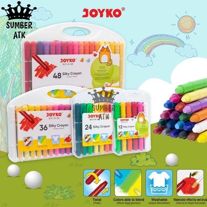 

Silky Crayon Krayon Halus Joyko SLC-A Warna 12 dan 24 COLOR