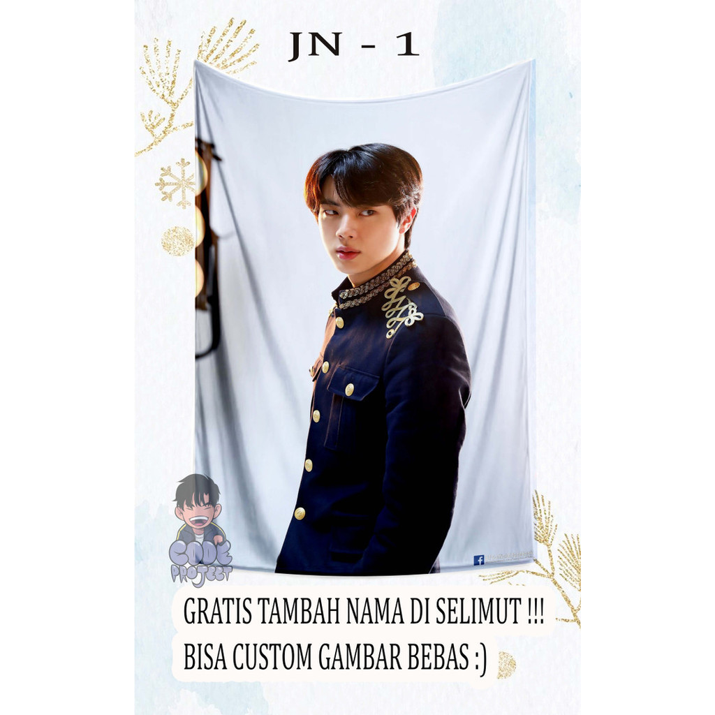 Ready SELIMUT MEMBER BTS KIM SEOK JIN - selimut custom kpop bts jin