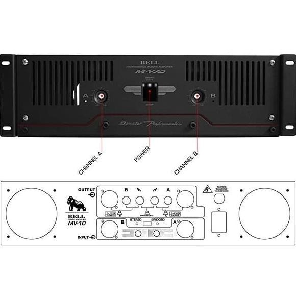 Box Power Amplifier Bell Mv10 M-V10 Mv 10 Box Bell