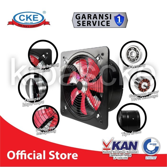 CKE Exhaust Drum Fan 16 Inch EFD-SQ-16/1-NB Kipas Blower Hexos Bulat