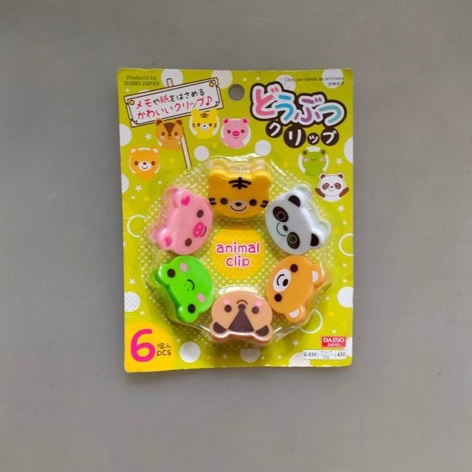 

}}}}}}] daiso cepitan kertas animal clip isi 6