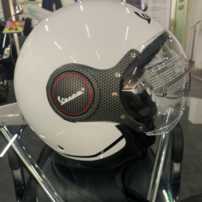 Helm Vespa White Carbon Original