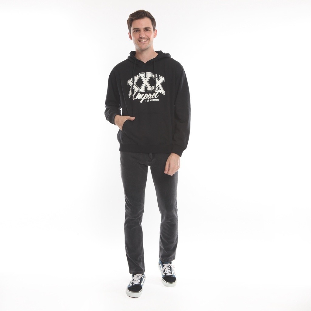 [NMDS COMPANY] PREMIUM CREWNECK Spyderbilt Sweater Pria Hitam XXX IMPACT (MSWT034-BLK) Planet Surf