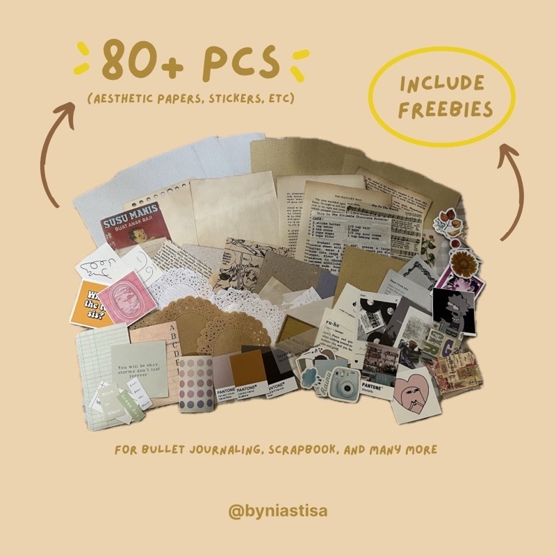 

Journal kit 80+ pcs journaling kit LENGKAP Bullet Journal SET Bujo kit | byniastisa
