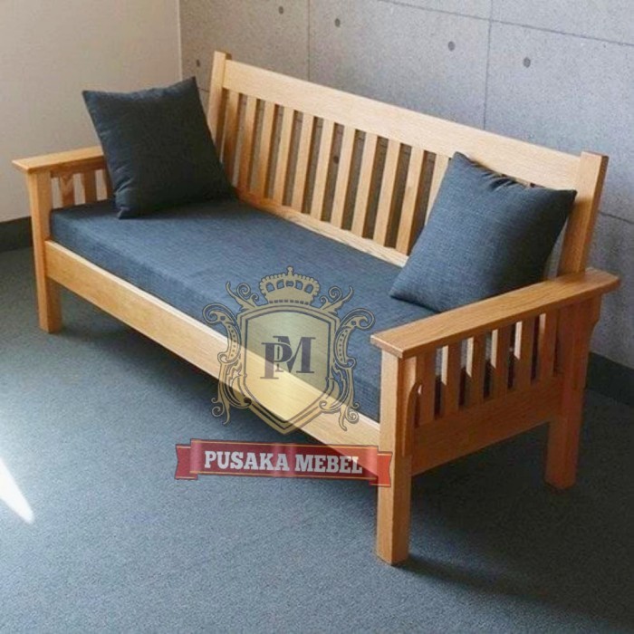 bangku sofa bed minimalis kayu jati, bangku sofa outdoor kayu jati