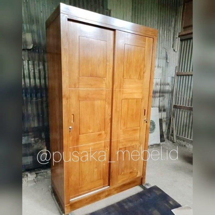 Almari pakaian Minimalis Pintu Sliding, Lemari Pakaian Minimalis Kayu