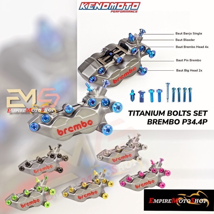 Asli Kendmoto Baut Titanium Set Kaliper Brembo 4 Piston P34 Titanium Bolt High Quality