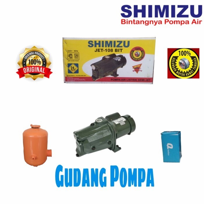 POMPA AIR SEMI JET 108 SHIMIZU KOMPLIT DENGAN TABUNG DAN OTOMATIS MURAH