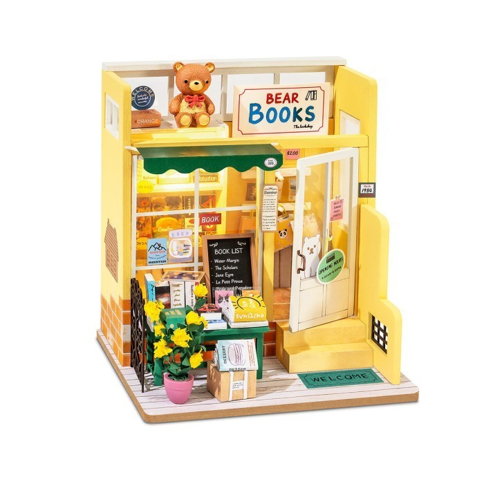 Robotime Rolife Mind-Find Bookstore Diy Miniature House Dg152