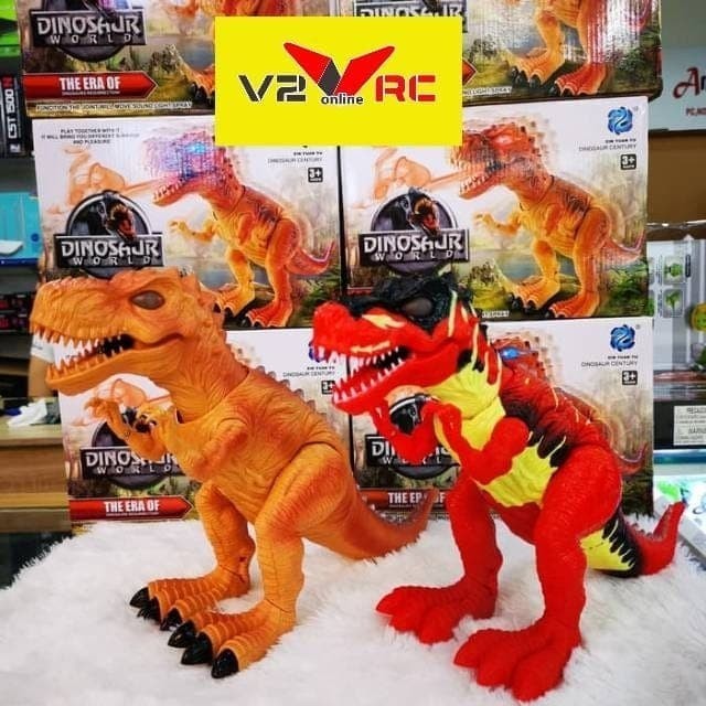 Mainan T-Rex Dinosaurus Berjalan Bisa Keluar Asap Dinosaurus Smoke Lig
