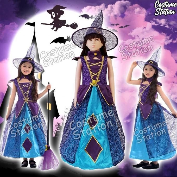 Kostum Witch / Costume Nenek Sihir, Penyihir Halloween anak perempuan
