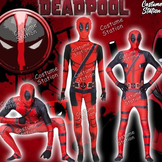 Kostum Deadpool / Costume Superhero Marvel pria dewasa