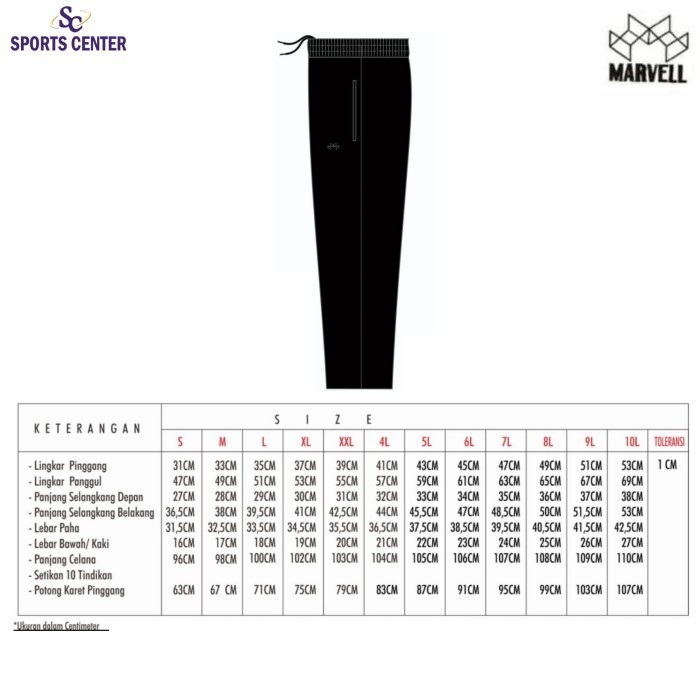 Celana Training Marvell Premium Viper Black