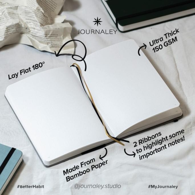 

Journaley Bullet Journal Notebook Planner A5 150 Gsm | Dark Viridian