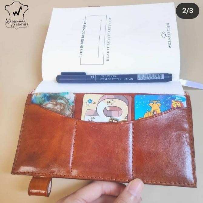 

Leather Cover Book Sampul Sarung Buku Notes Kulit Custom Nama A5 A6