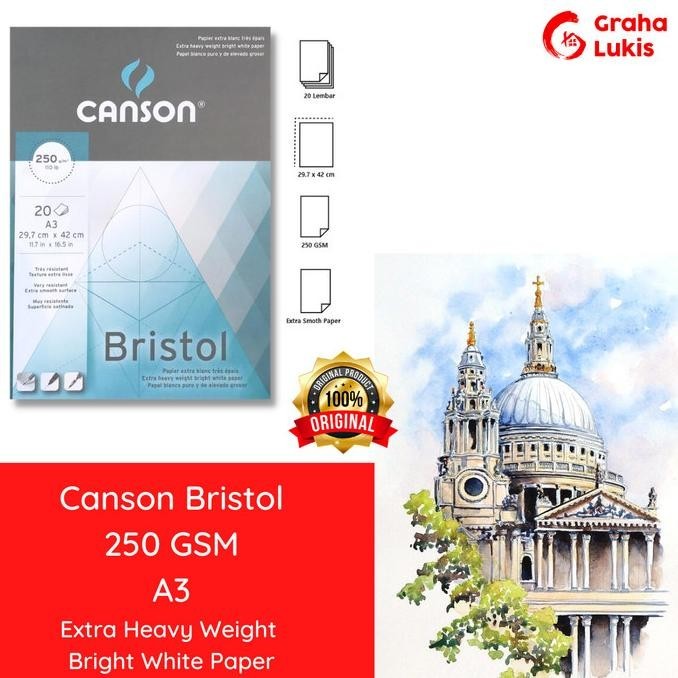 

Buku Gambar Canson Bristol Pad A3 250 Gsm