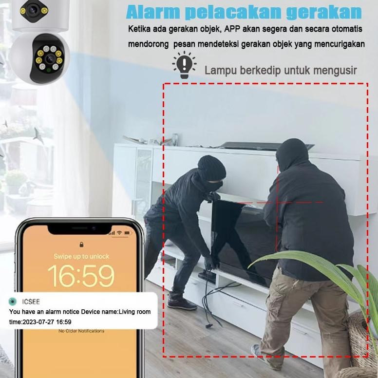Promo Kamera Cctv Wifi Indoor  Ip Camera Dual Lens 4Mp Cctv Wifi Jarak Jauh Lewat Hp Bluetooth Ip Ca