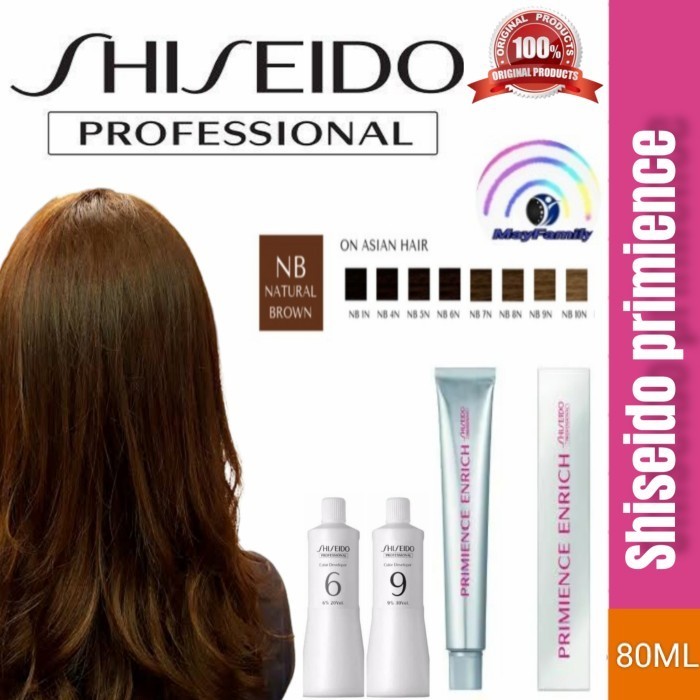 shiseido primience hair color pewarna rambut natural brown + oxydan