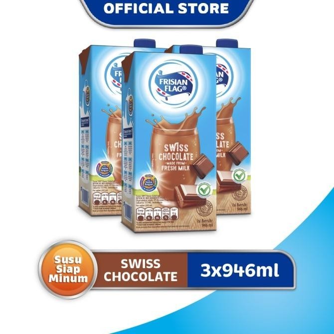 

Frisian Flag Purefarm Susu UHT Swiss Chocolate 946ml [3 pcs]