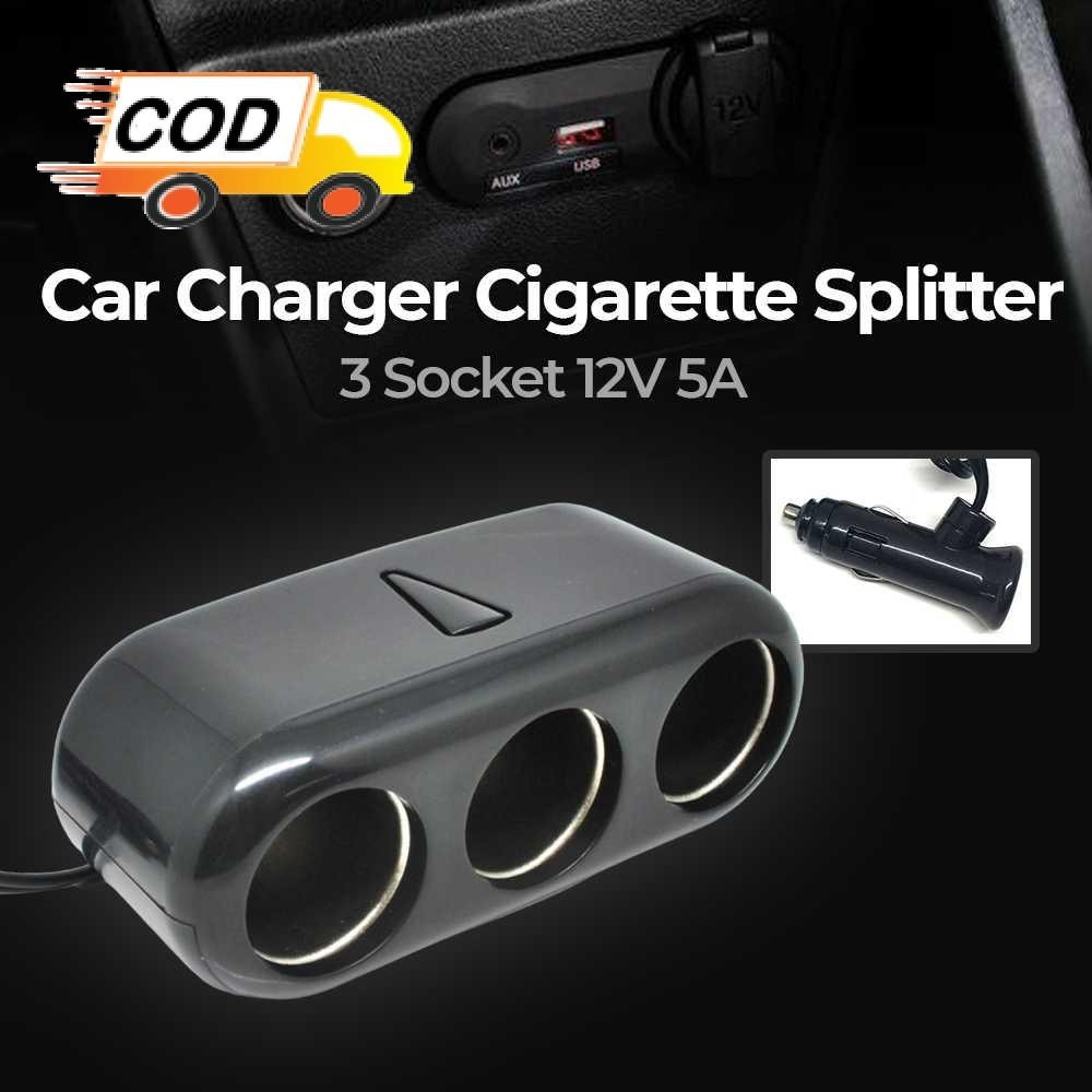 Splitter Charger Hp Mobil 3 Port 12V 5A Socket Casan Handphone