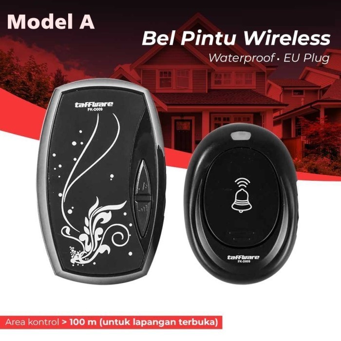Bel Pintu Rumah Wireless Tanpa Kabel Jarak Jauh Waterproof Listrik