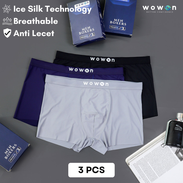 READY Wowon Men Boxer - 3 Pcs - Celana Dalam Pria - Zero Gravity Feel